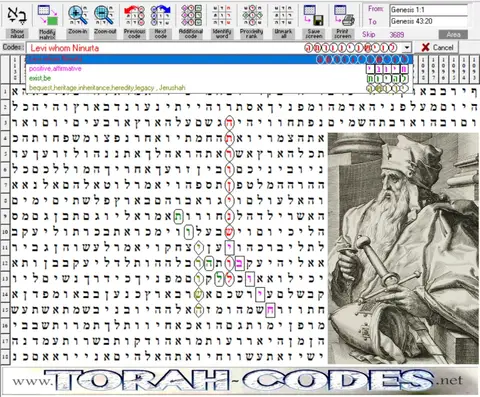 Torah Code matrix: Levi Whom Ninurta