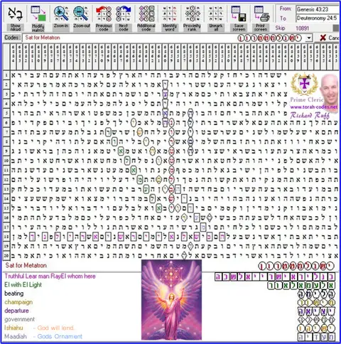 Torah Code matrix: Sat for Metatron