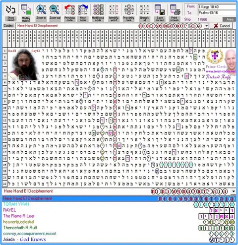 Torah Code matrix: Decipherment
