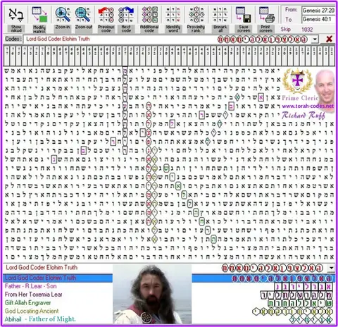 Torah Code matrix: God Coder Elohim Truth