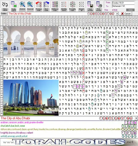 Torah Code matrix: Abu Dhabi
