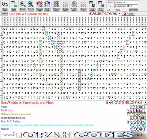 Torah Code matrix: Ensenada