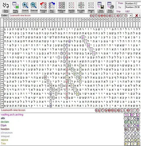 Torah Code matrix: Learmonth 1