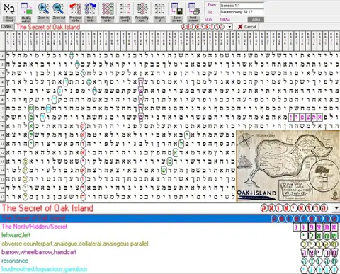 Torah Code matrix: Secret Oak Island