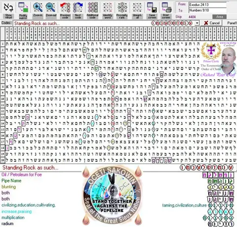 Torah Code matrix: Standing Rock
