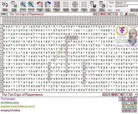 Torah Code matrix: 10 Days Repentance
