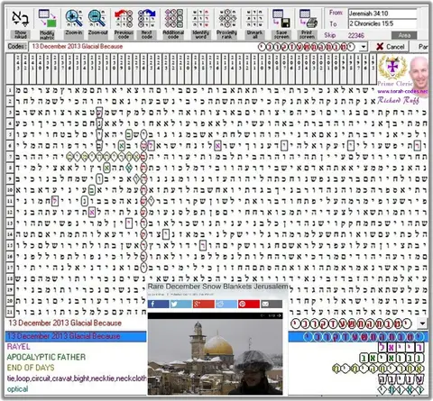 Torah Code matrix: 13 Dec 2013