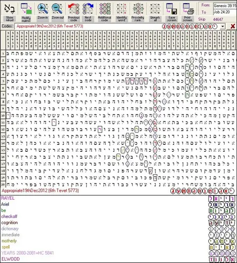 Torah Code matrix: 19th Dec 2012