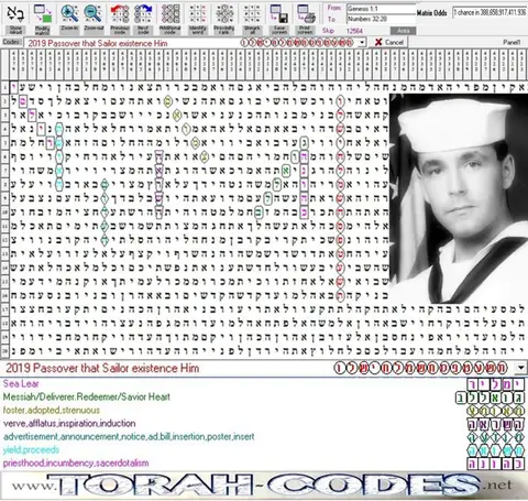 Torah Code matrix: 2019 Passover
