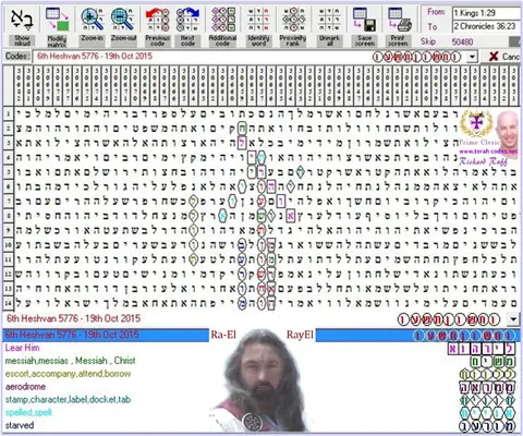 Torah Code matrix: 6th Heshvan 5776 – 19 Oct