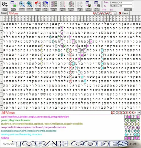 Torah Code matrix: All Vows