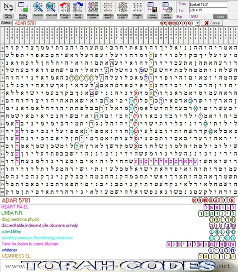 Torah Code matrix: Feb March 2021