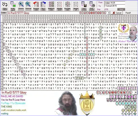Torah Code matrix: In Ra El 5777 Glory