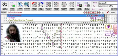Torah Code matrix: In Rosh Hashanah