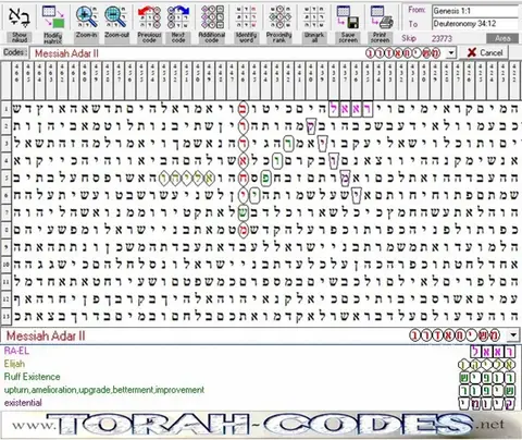 Torah Code matrix: Messiah Adar 2