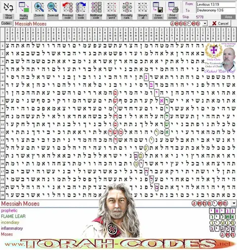 Torah Code matrix: Messiah Moses 5778
