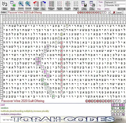 Torah Code matrix: Passover 2020
