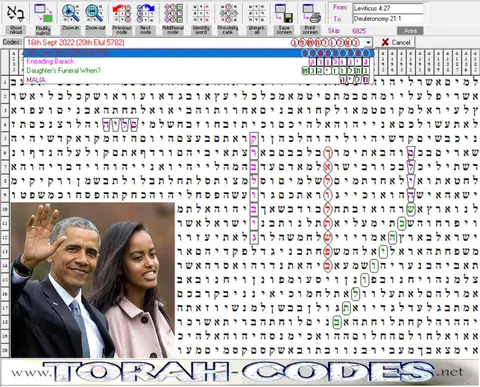 Torah Code matrix: Sept 2022