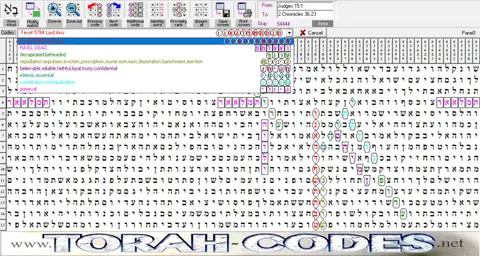 Torah Code matrix: Tevet 784