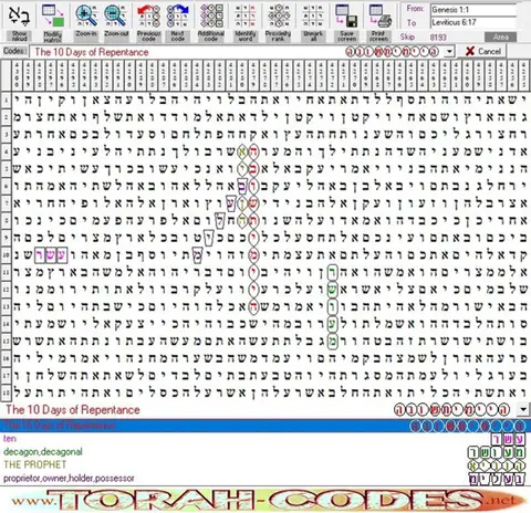 Torah Code matrix: The 10 Days of Repentance