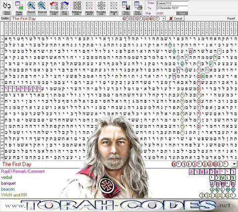Torah Code matrix: The First Day