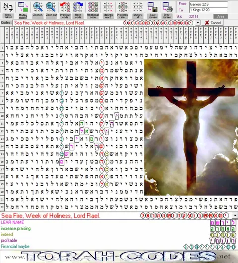 Torah Code matrix: Week of Holiness