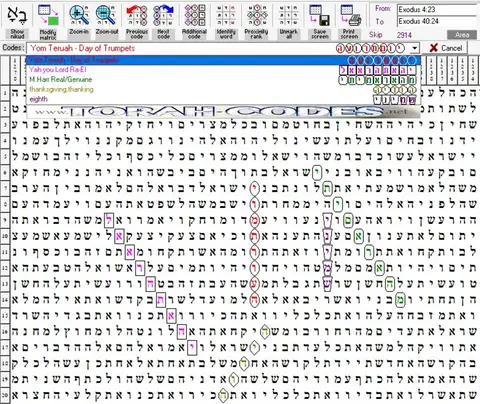 Torah Code matrix: Yom Teruah
