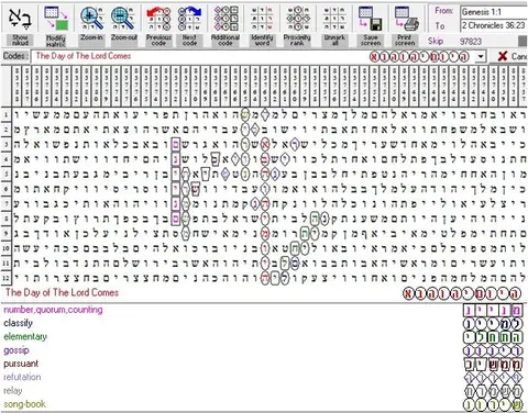 Torah Code matrix: Day of the Lord 3