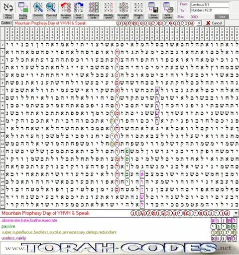 Torah Code matrix: Day of the Lord Comes