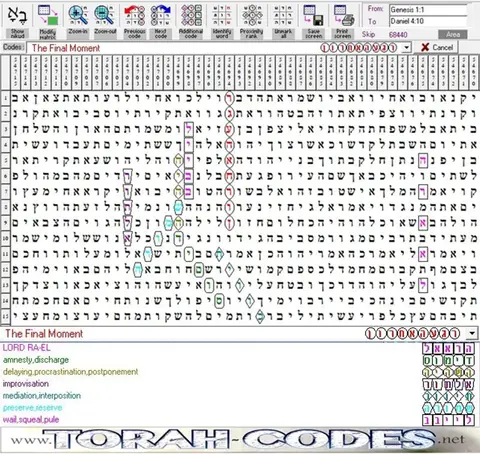 Torah Code matrix: The Final Moment