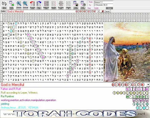 Torah Code matrix: God Is Merciful