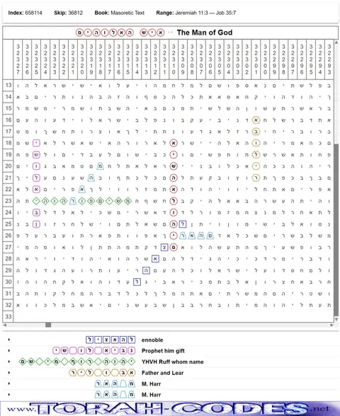 Torah Code matrix: Man of God