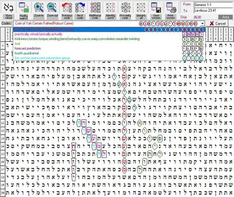 Torah Code matrix: Coin of Yah