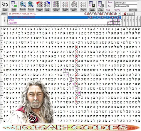 Torah Code matrix: JubileeRayEl