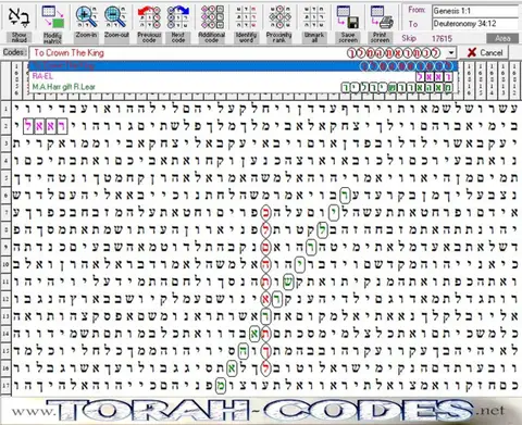 Torah Code matrix: Crown the King
