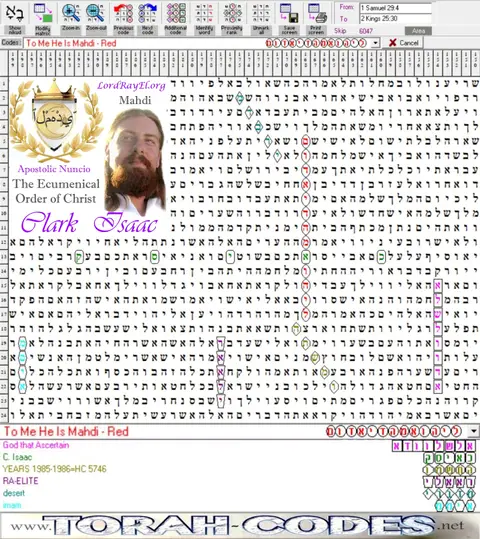 Torah Code matrix: He Is Mahdi Edom