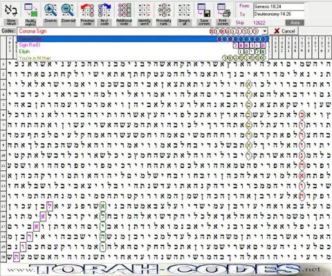Torah Code matrix: Corona Sign