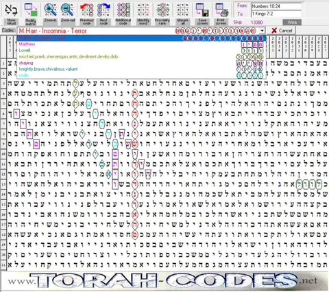 Torah Code matrix: Insomnia