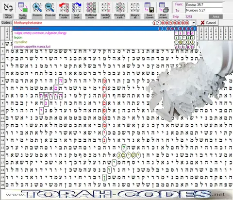 Torah Code matrix: Methamphetamine