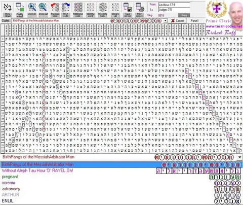 Torah Code matrix: Birth Pangs Messiah