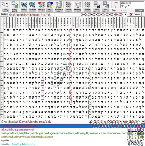 Torah Code matrix: David Allender