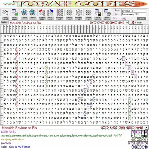 Torah Code matrix: Messiah Saviour