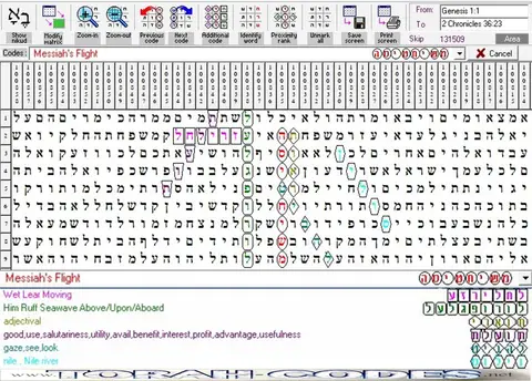 Torah Code matrix: Messiah's Flight