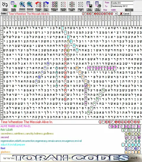 Torah Code matrix: Time Wherefore the Messiah Alive In
