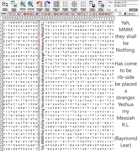 Torah Code matrix: Yah Mmm Yah
