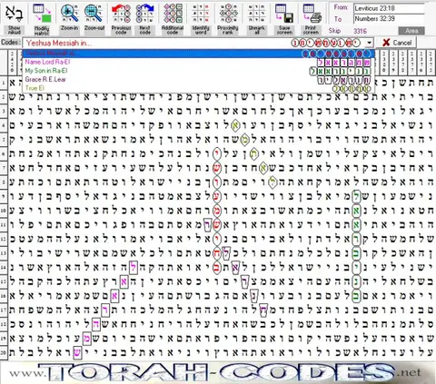 Torah Code matrix: Yeshua Messiah In