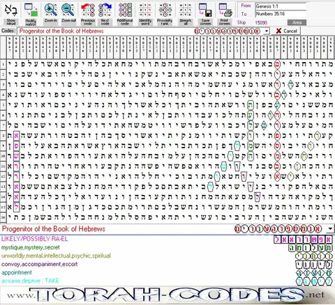 Torah Code matrix: Book of Hebrews