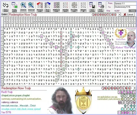 Torah Code matrix: Redemption Now Truly