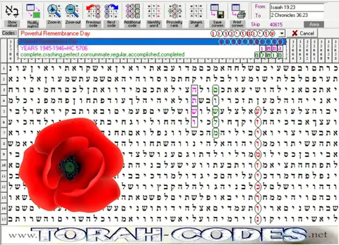 Torah Code matrix: Remembrance Day
