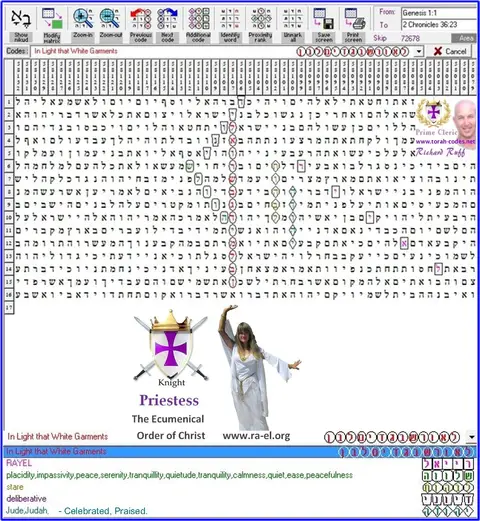 Torah Code matrix: White Garments